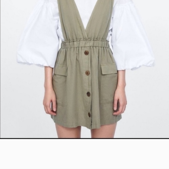 ZARA RUSTIC PINAFORE DRESS - Picture 2 of 3